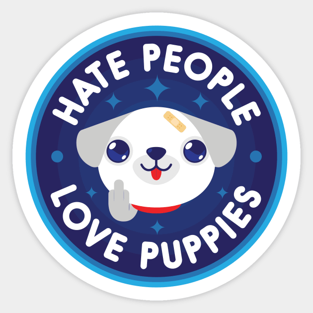 Hate People, Love Puppies Sticker by jthreeconcepts